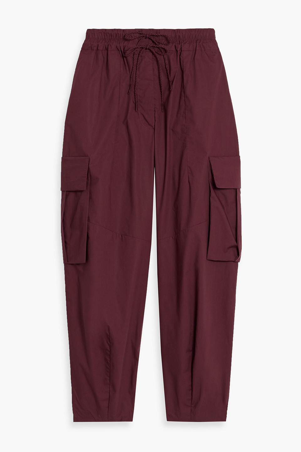 Farm Rio Cotton-poplin Cargo Pants In Burgundy