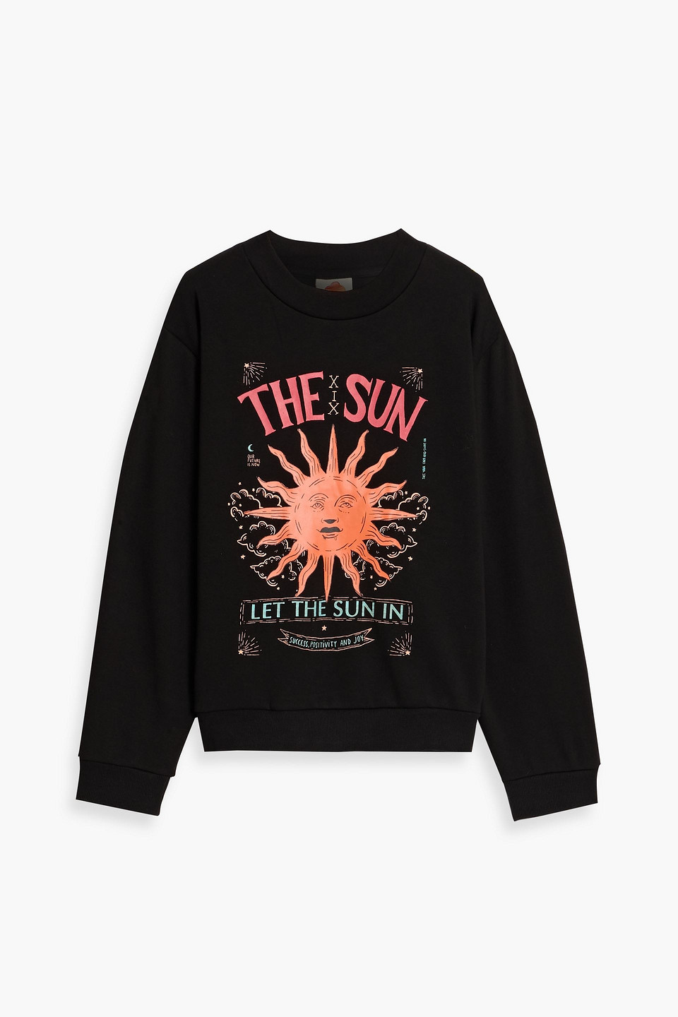 farm rio - printed fleece sweatshirt - black - m