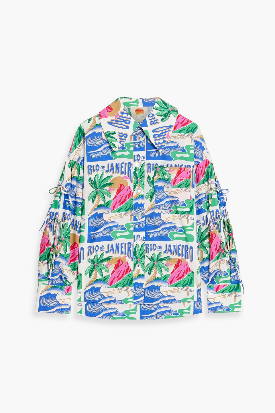 Farm Rio Printed Cotton-poplin Shirt In Multi