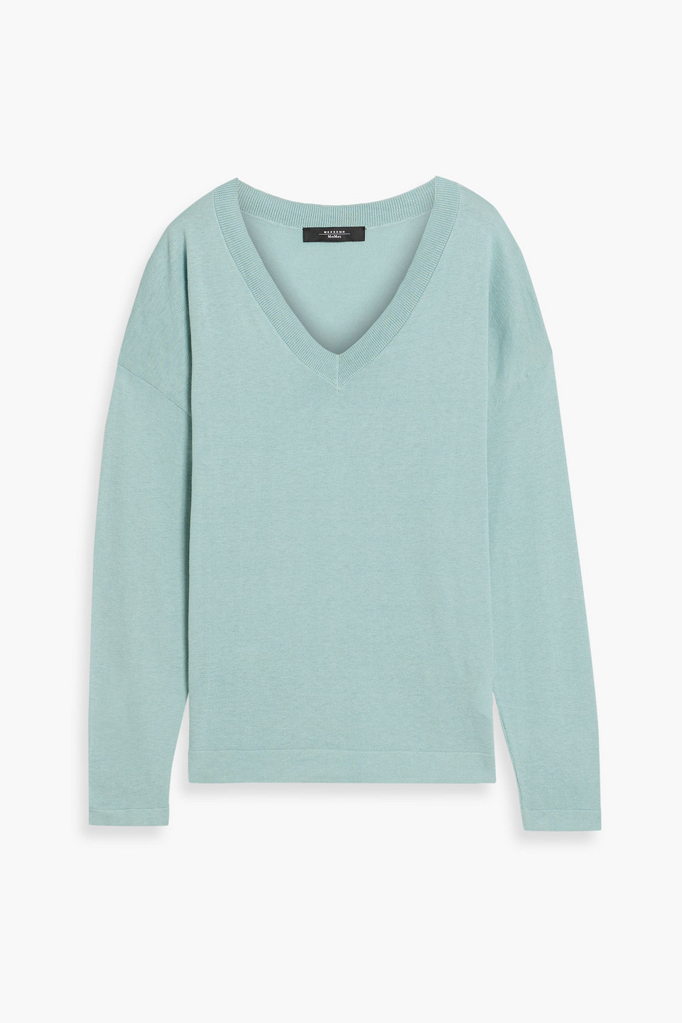 Weekend Max Mara Rania Silk And Cotton-blend Sweater In Blue
