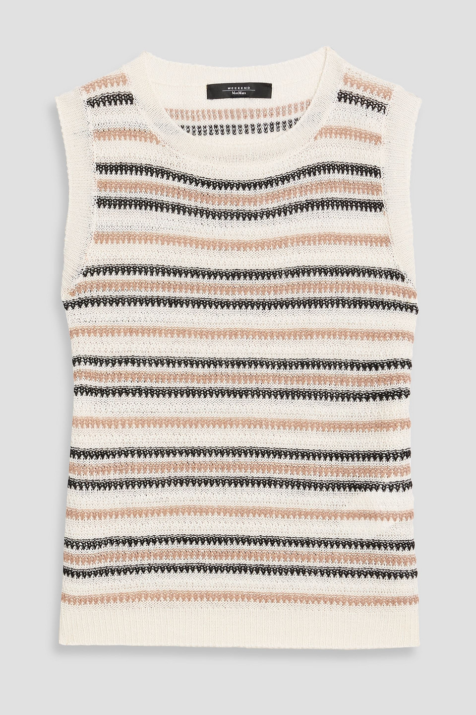 Weekend Max Mara Ciad Striped Linen Vest In Multi