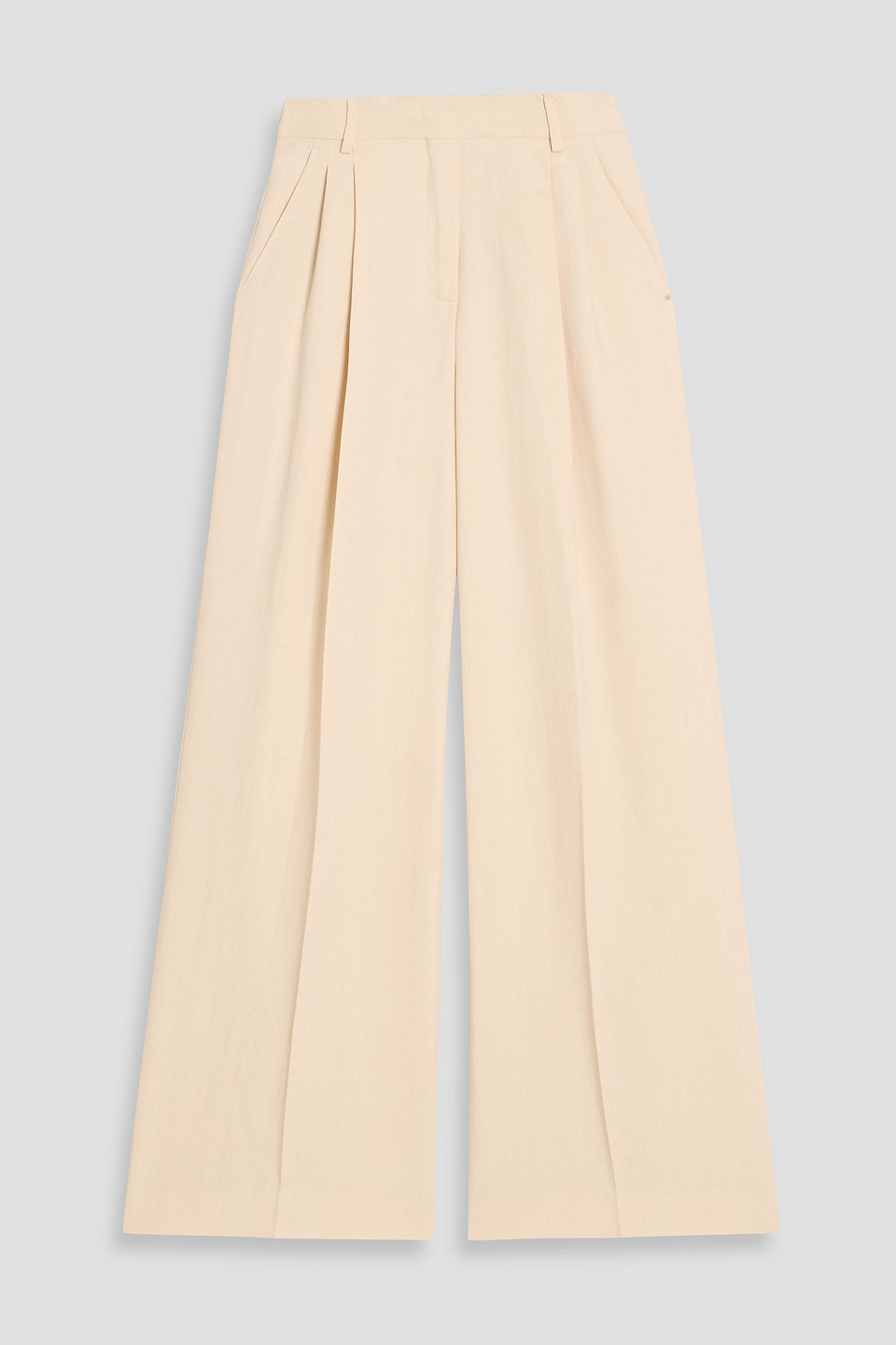 Weekend Max Mara Veliero Pleated Twill Wide-leg Pants In Neutral