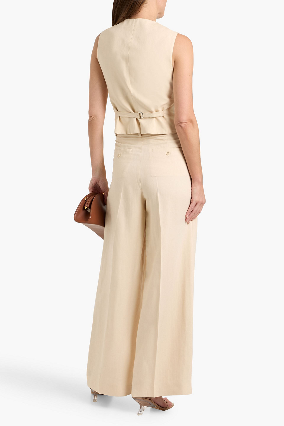 Weekend Max Mara Pace Twill Vest In Neutral