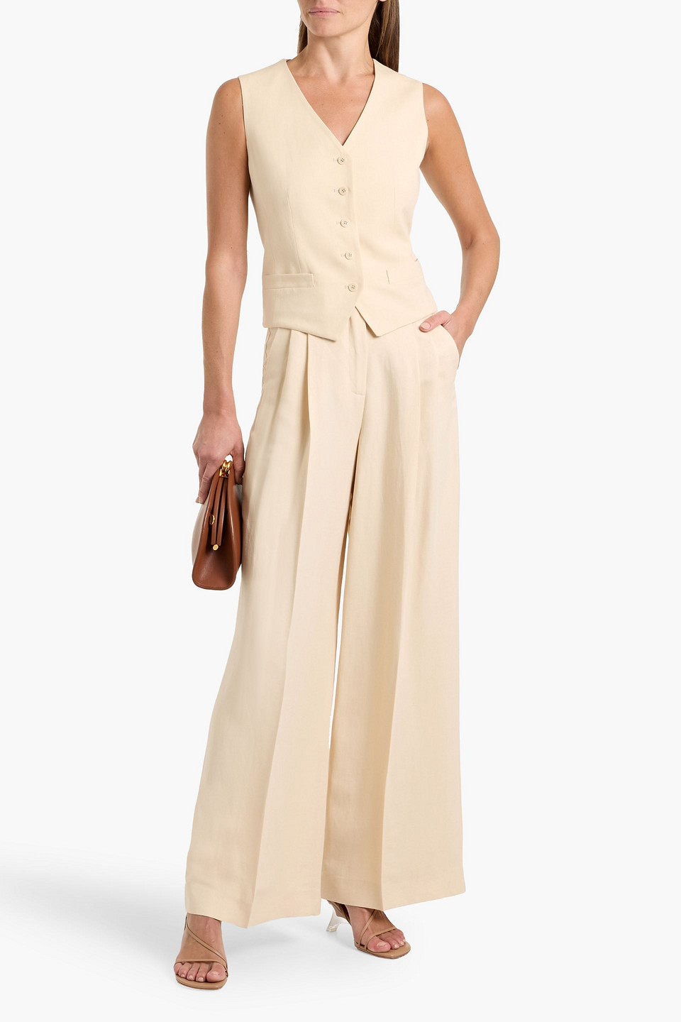 Weekend Max Mara Pace Twill Vest In Neutral
