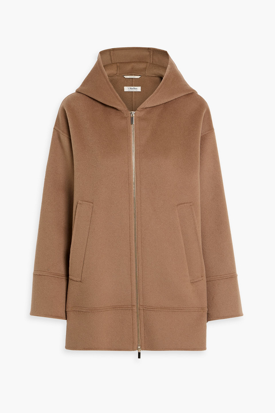 max mara - cloe wool hooded coat - brown - it 38