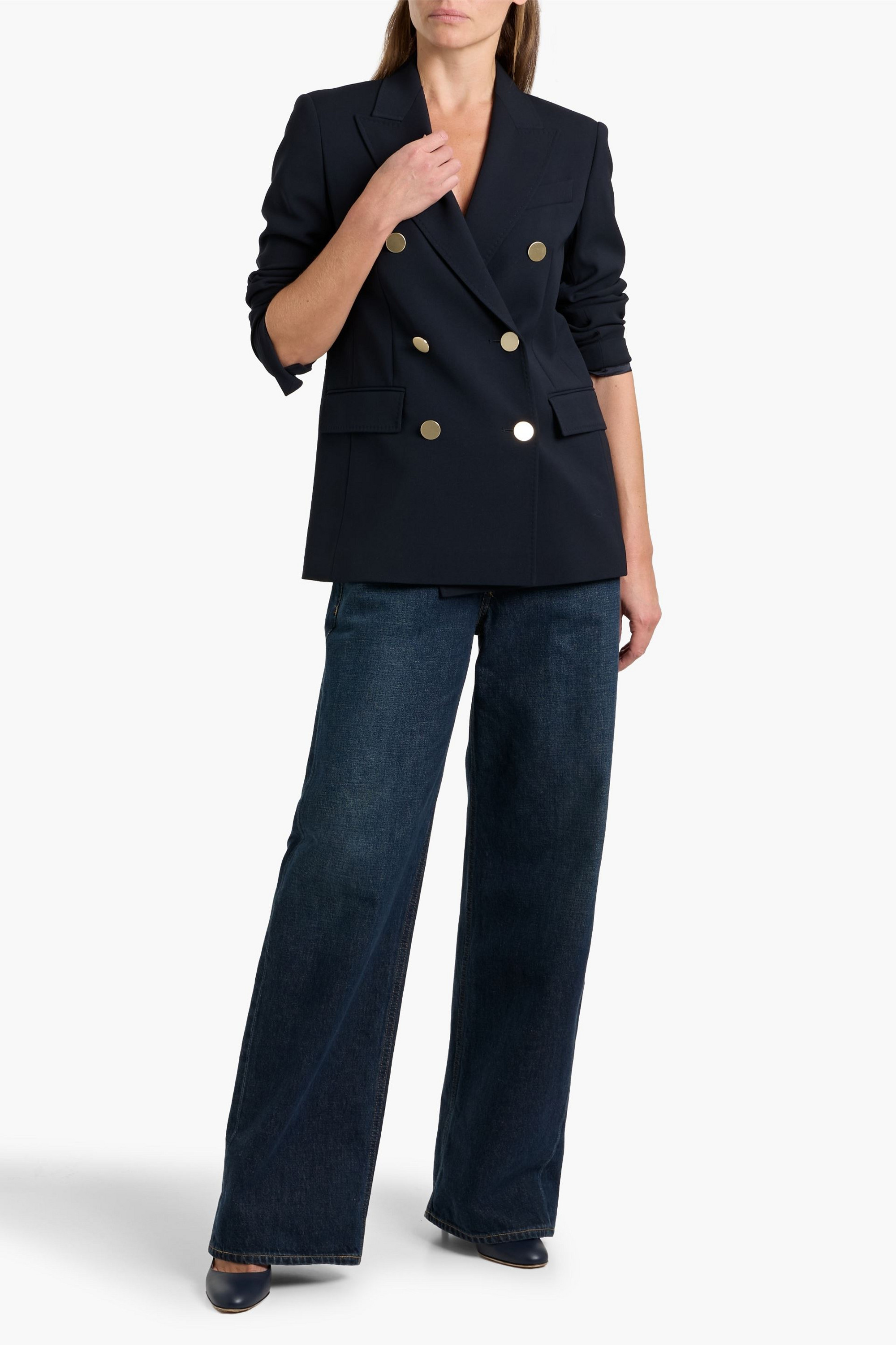 MAX MARA STUDIO Edicola double-breasted wool-twill blazer