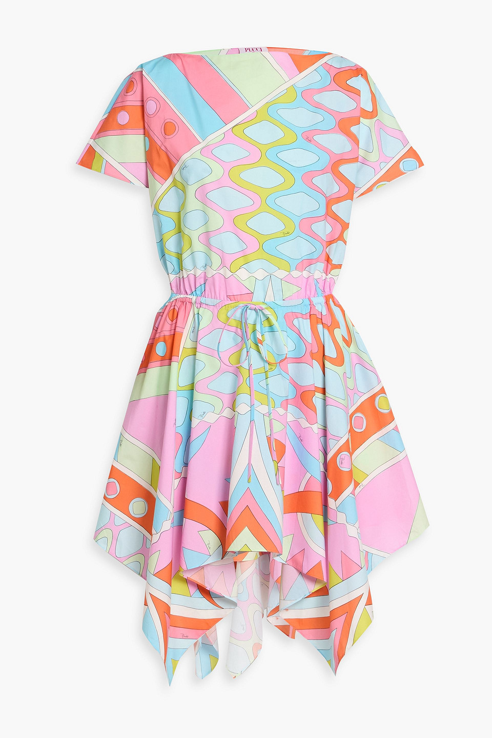 Pucci Printed Cotton-poplin Mini Dress In Multi