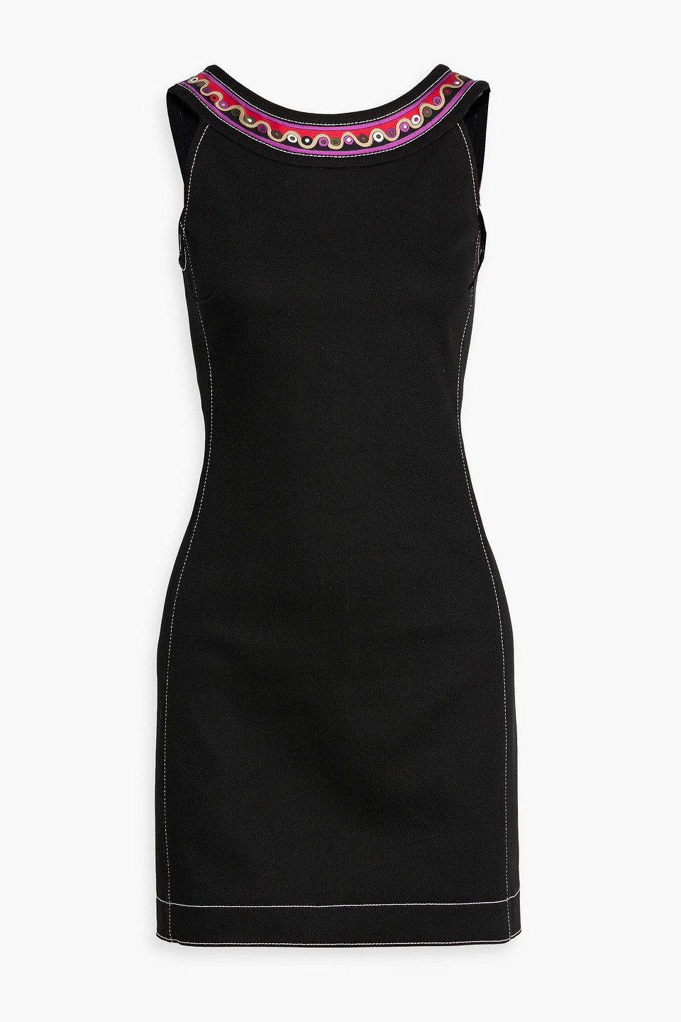 Pucci Printed Cotton-blend Twill Mini Dress In Black
