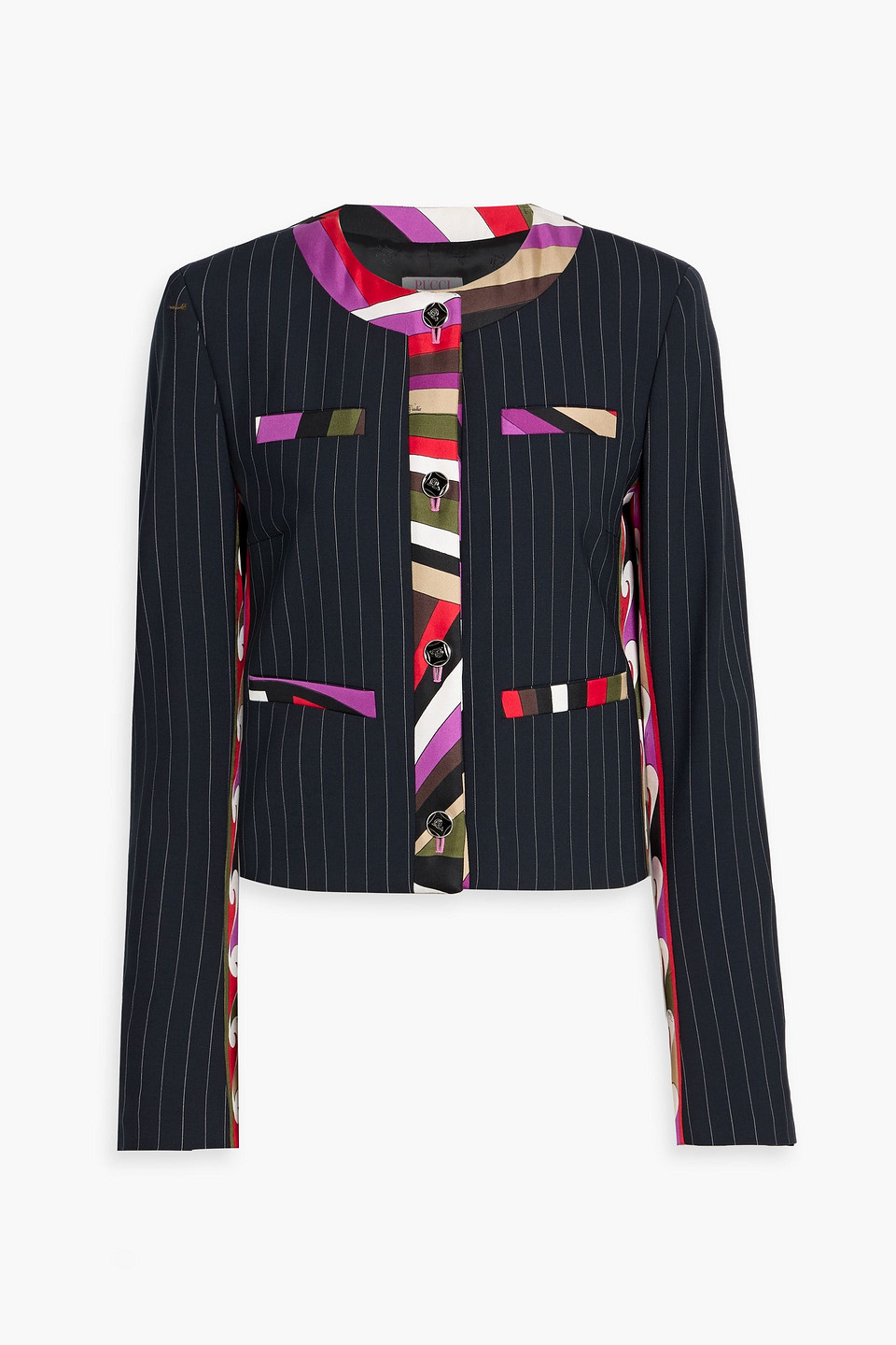 Pucci Printed Wool-blend Jacket In Black