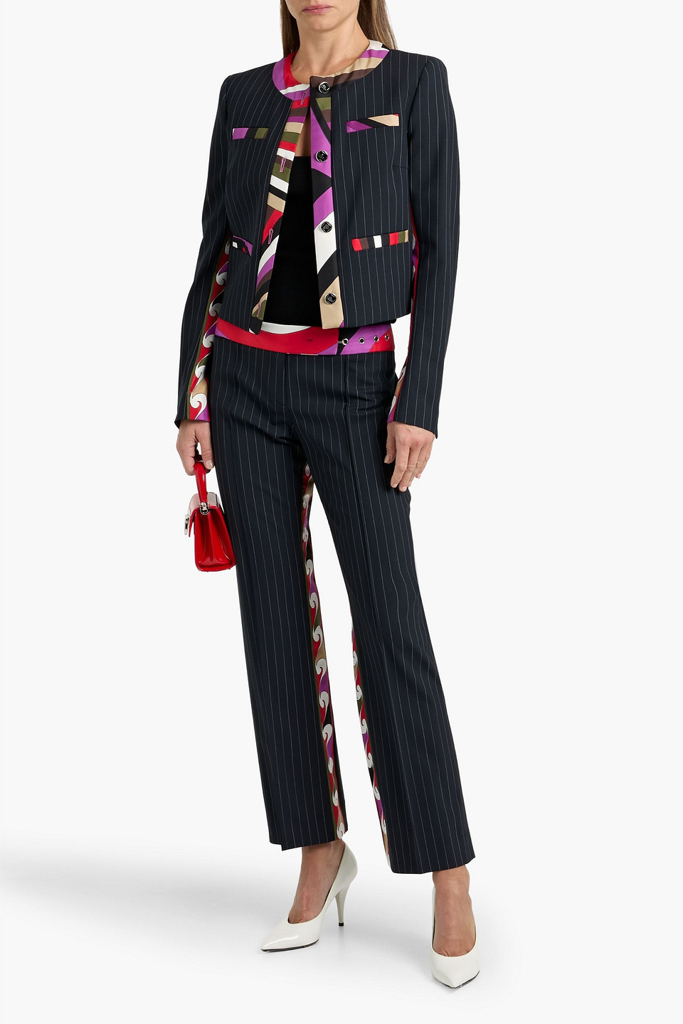 Pucci Printed Wool-blend Jacket In Black