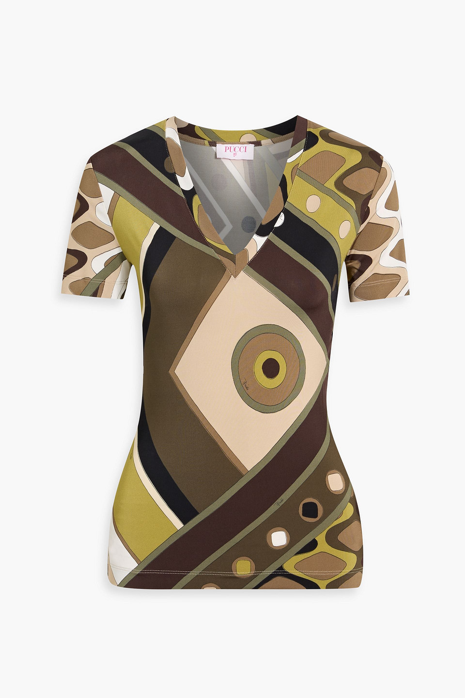 Pucci Printed Stretch-jersey Top In Multi