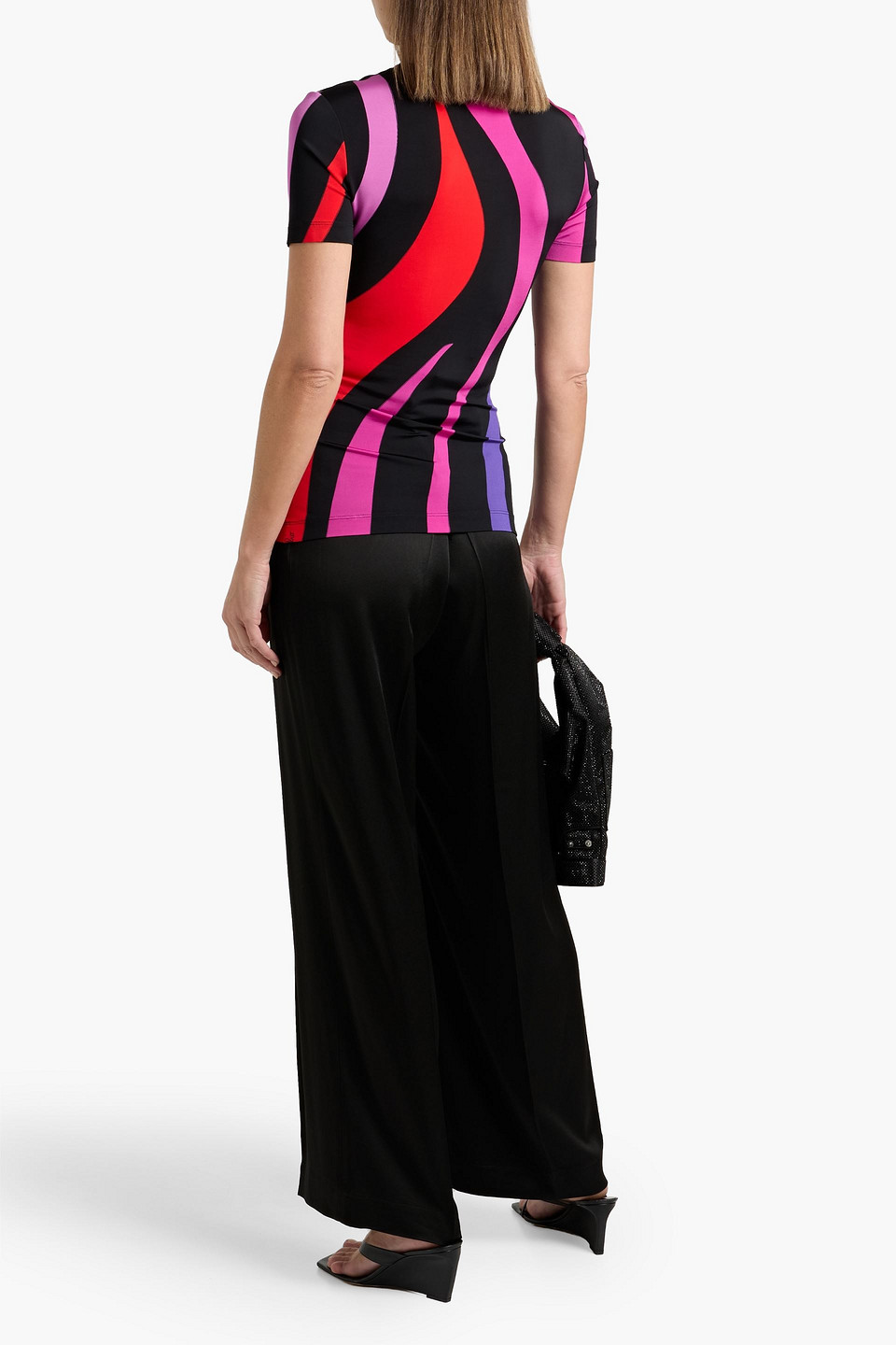 Pucci Printed Stretch-jersey Top In Multi