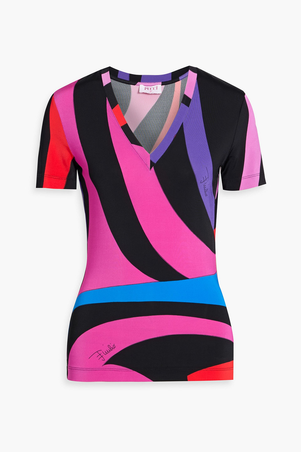 Pucci Printed Stretch-jersey Top In Multi