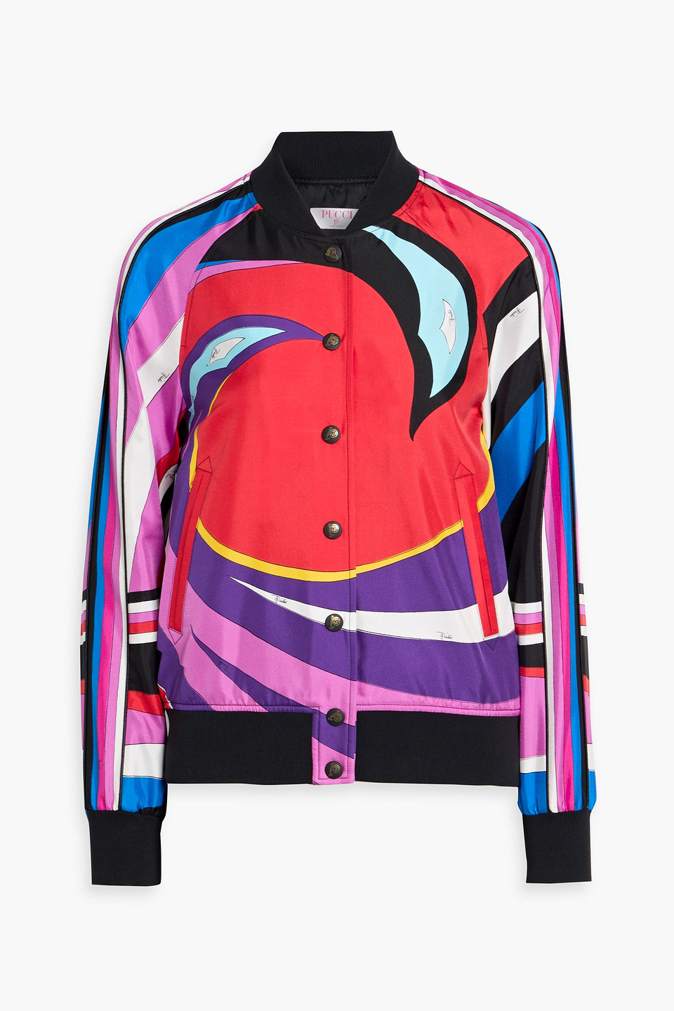 Pucci Printed Twill Bomber Jacket In Multi