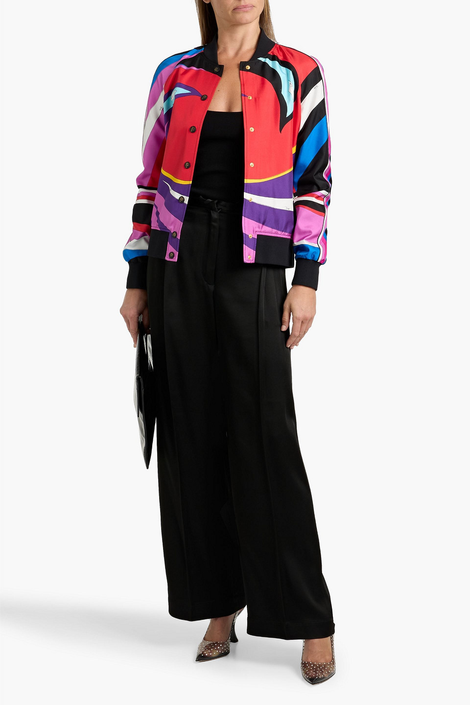 Pucci Printed Twill Bomber Jacket In Multi