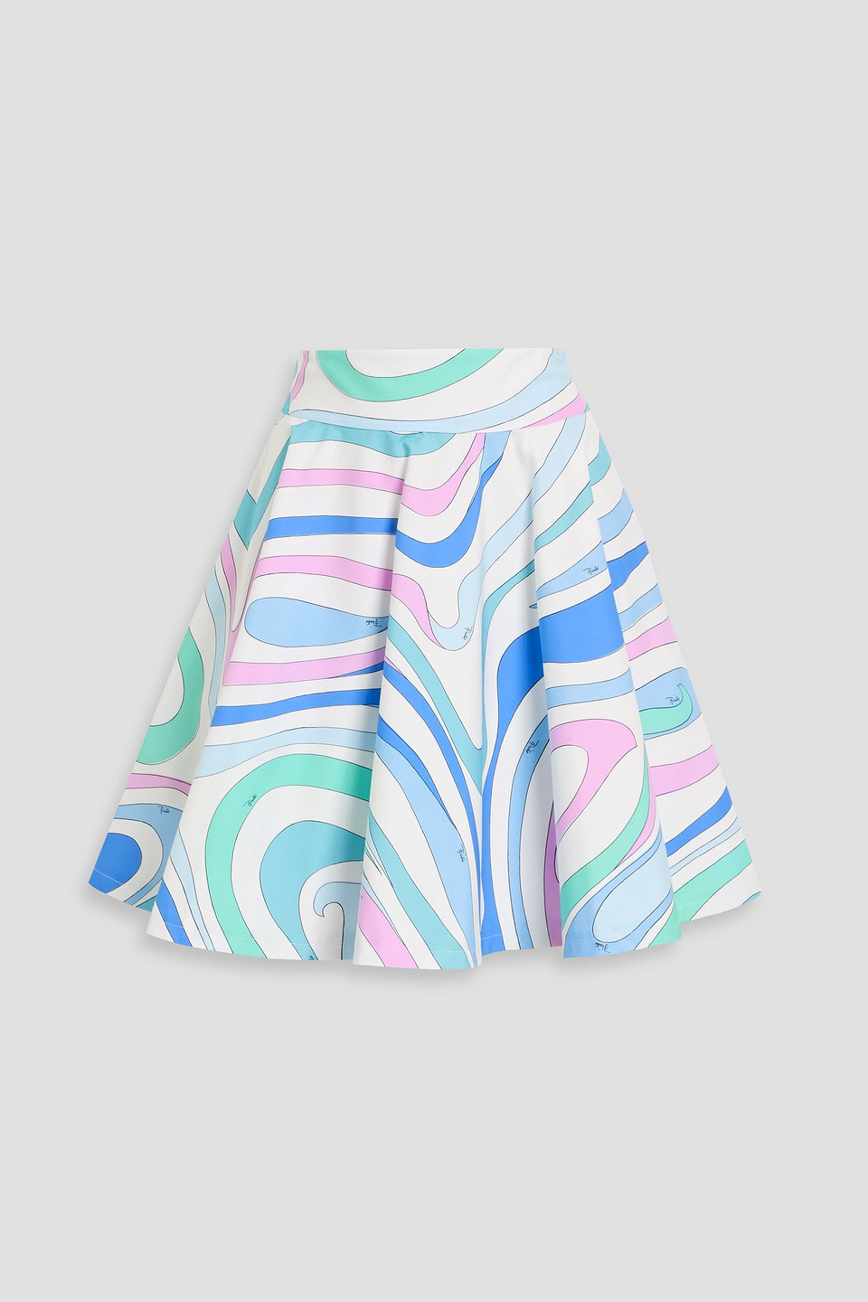 Pucci Flared Printed Cotton Mini Skirt In Multi