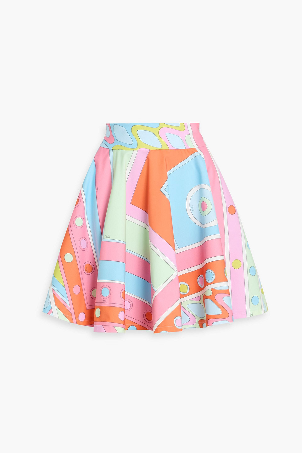 Pucci Flared Printed Cotton Mini Skirt In Multi