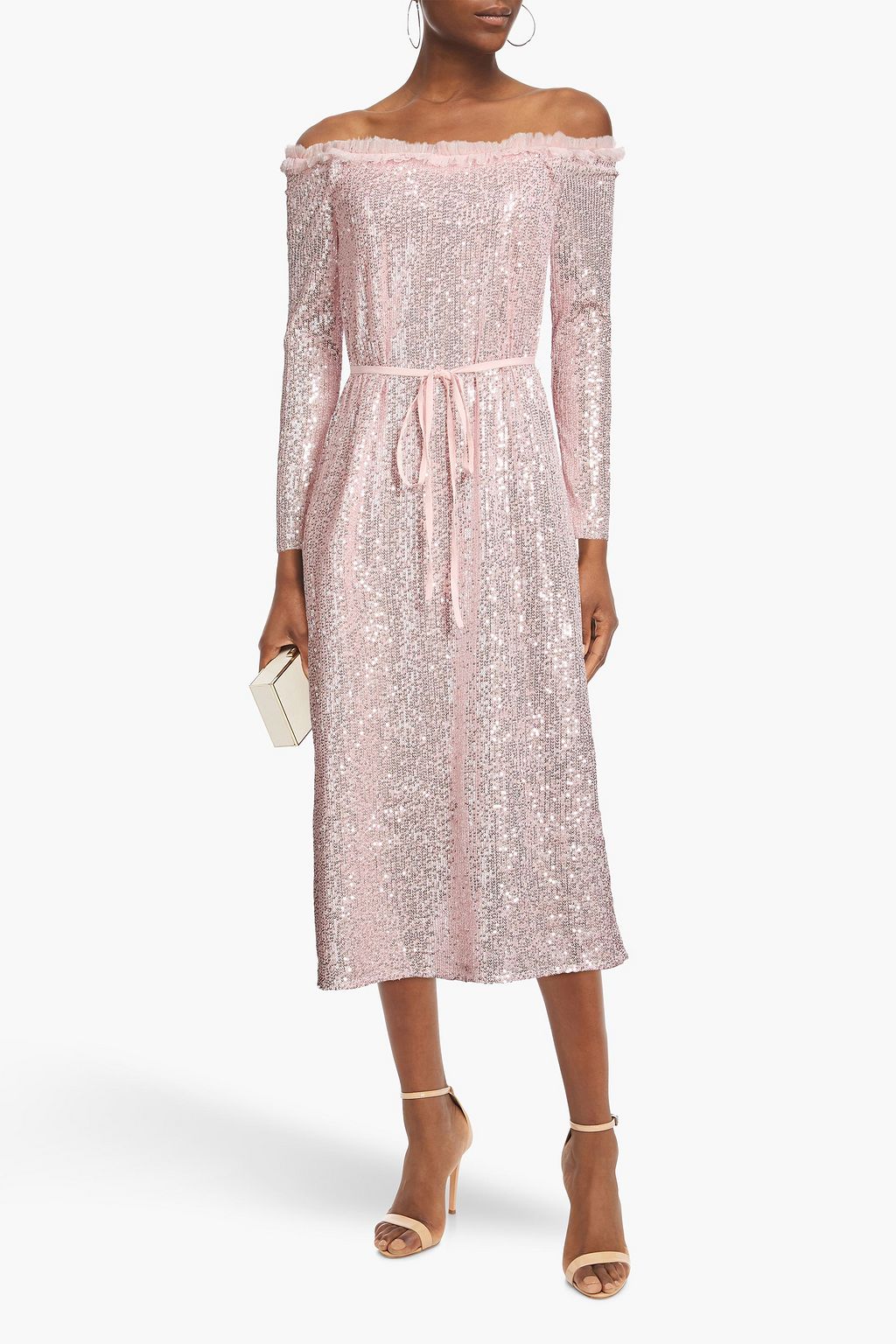 needle and thread off the shoulder dress Midsummer Lace Off-Shoulder Gown Cream