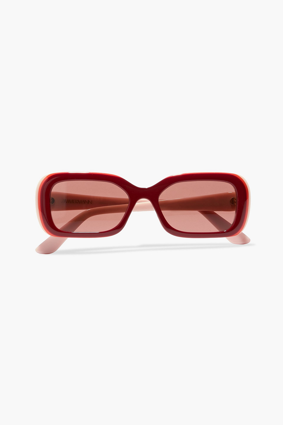 Zimmermann Rectangle-frame Acetate Sunglasses In Burgundy