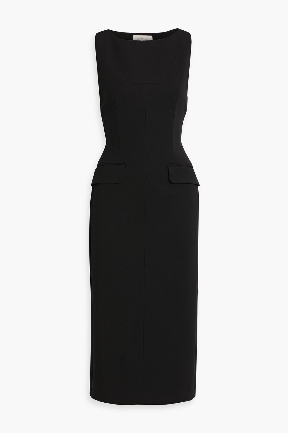 sportmax - ruta crepe midi dress - black - m