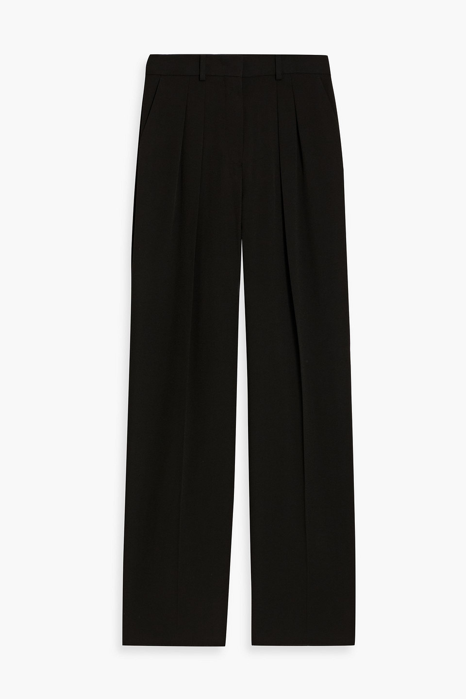 sportmax - pleated grain de poudre wide-leg pants - black - it 36