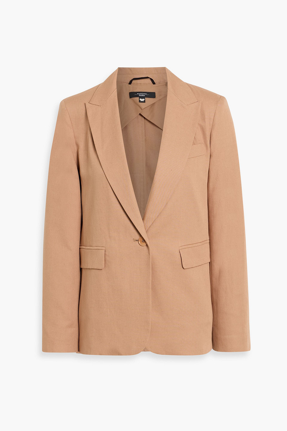 Weekend Max Mara Cotton And Linen-blend Blazer In Brown