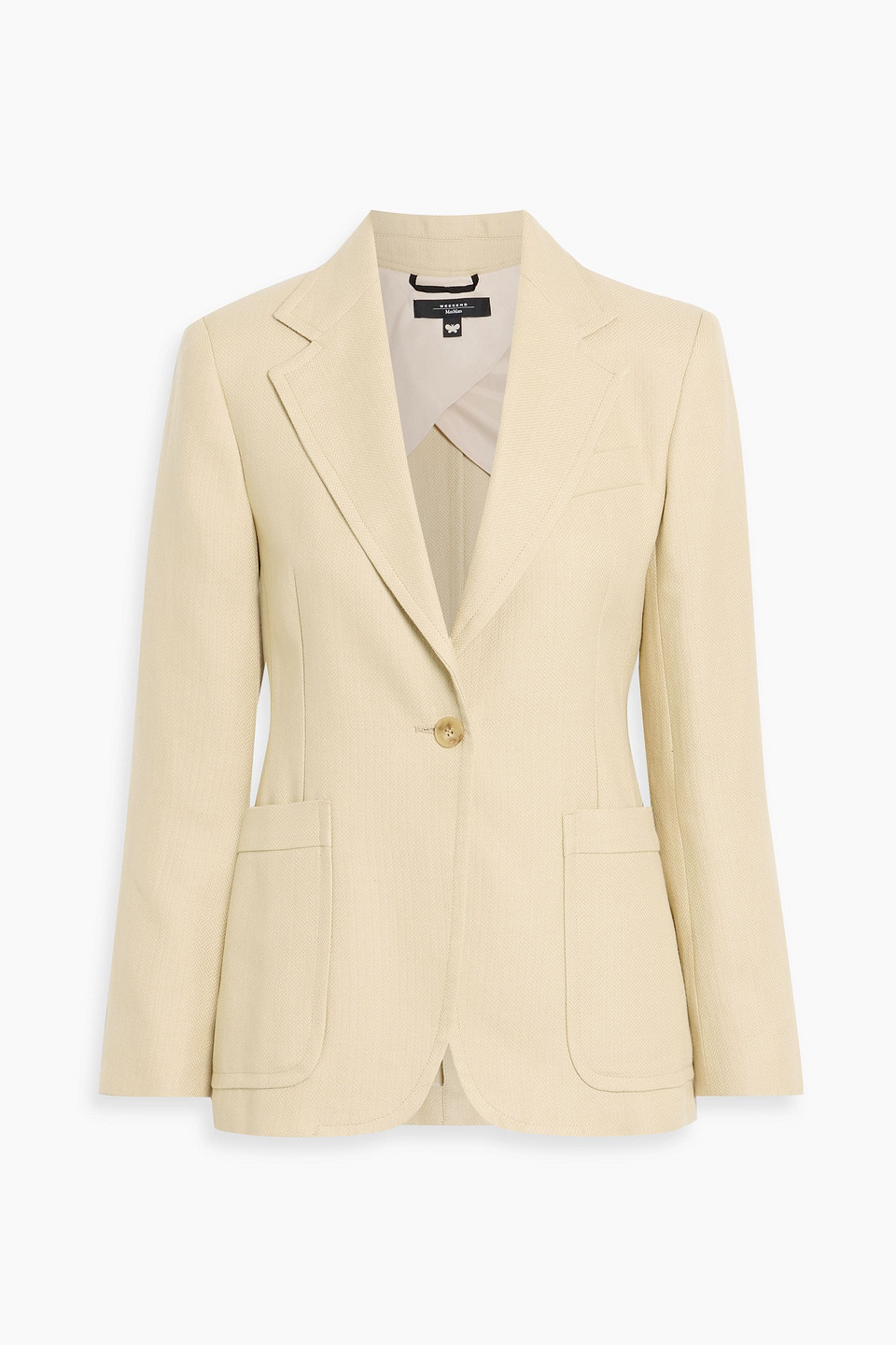 Weekend Max Mara Cotton And Linen-blend Blazer In Brown