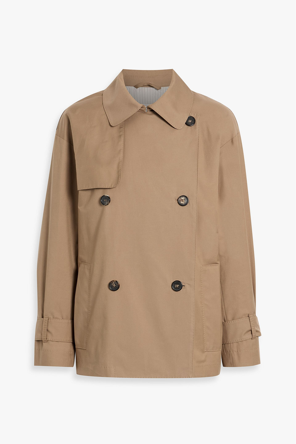 Max Mara Cotton-blend Gabardine Trench Coat In Neutral