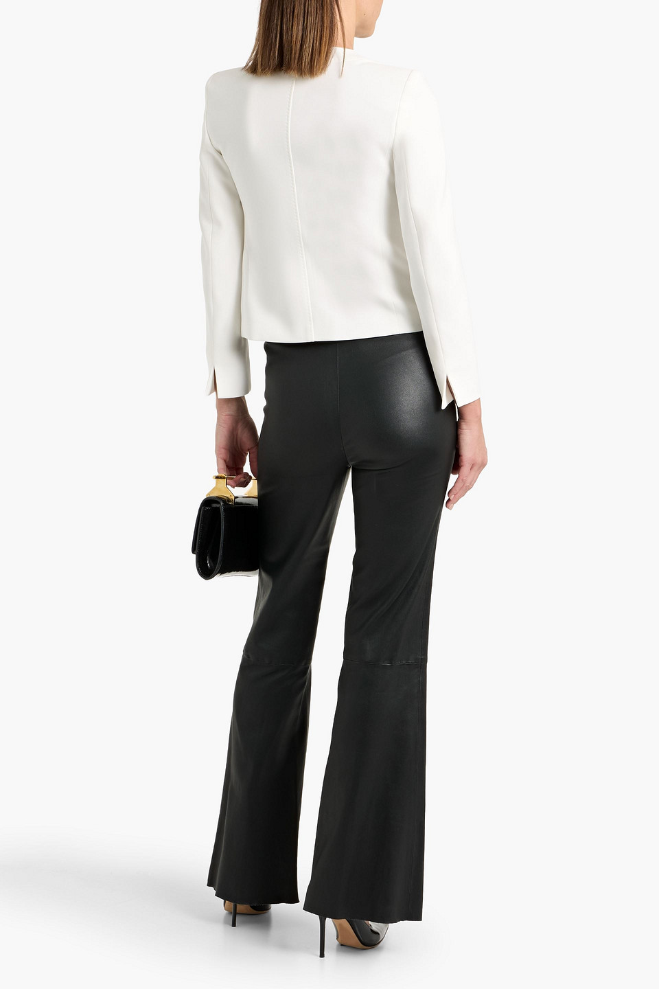 Max Mara Collarless Jacket In White