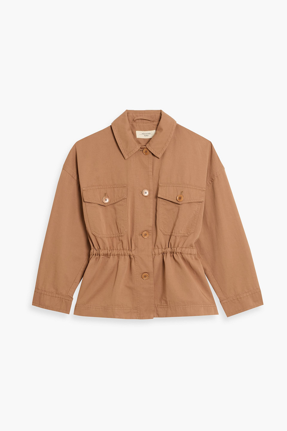 Weekend Max Mara Cotton And Linen-blend Jacket In Brown