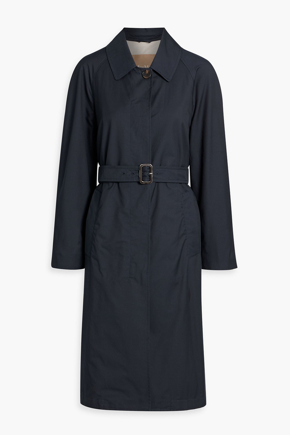 Max Mara Orleans Cotton-blend Twill Rain Coat In Blue