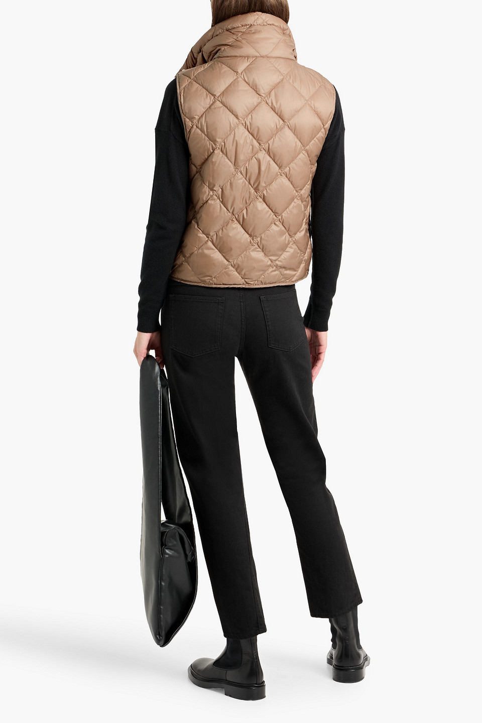 Max Mara Quilted Shell Vest In Brown
