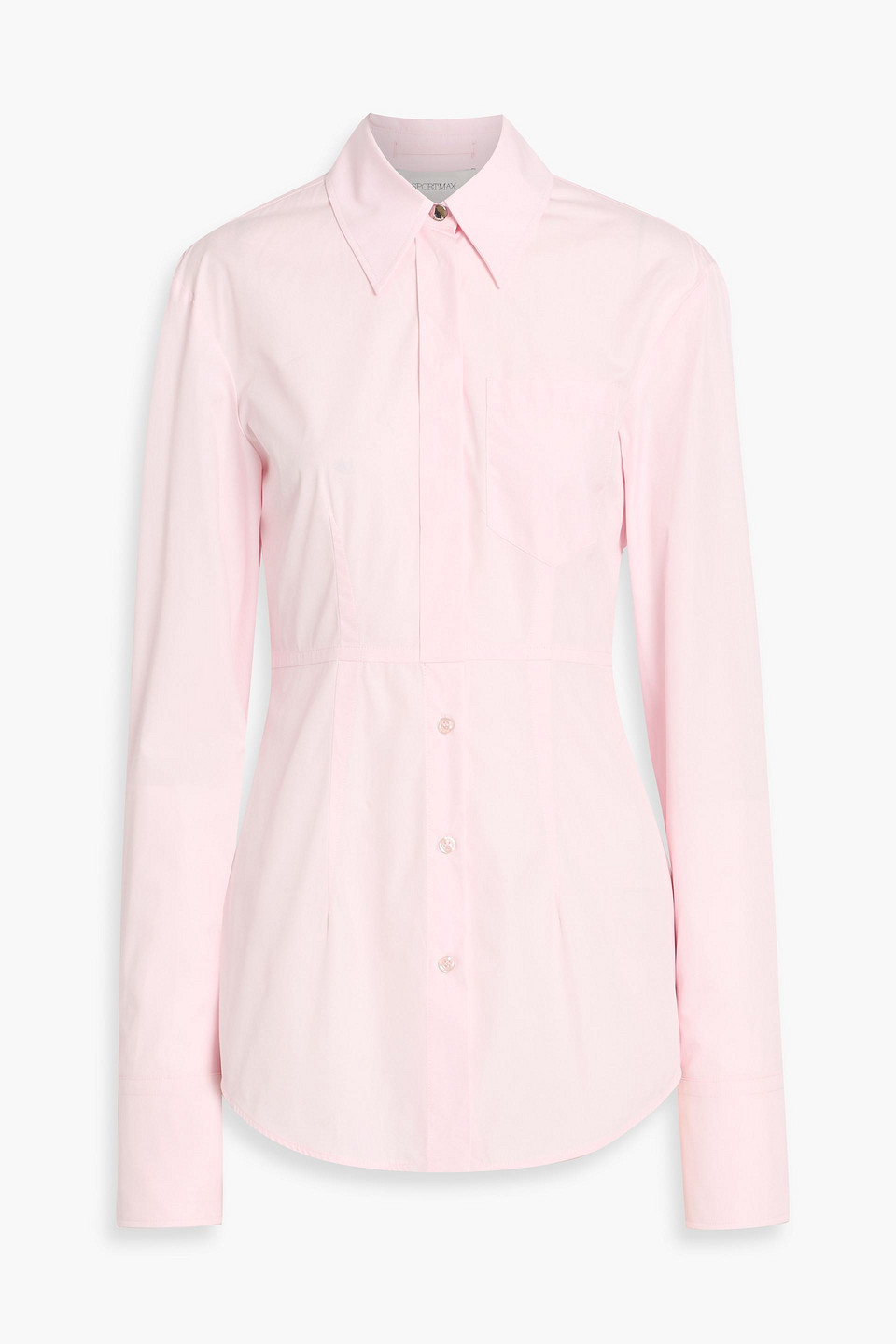 sportmax - gocce cotton-poplin shirt - pink - it 44