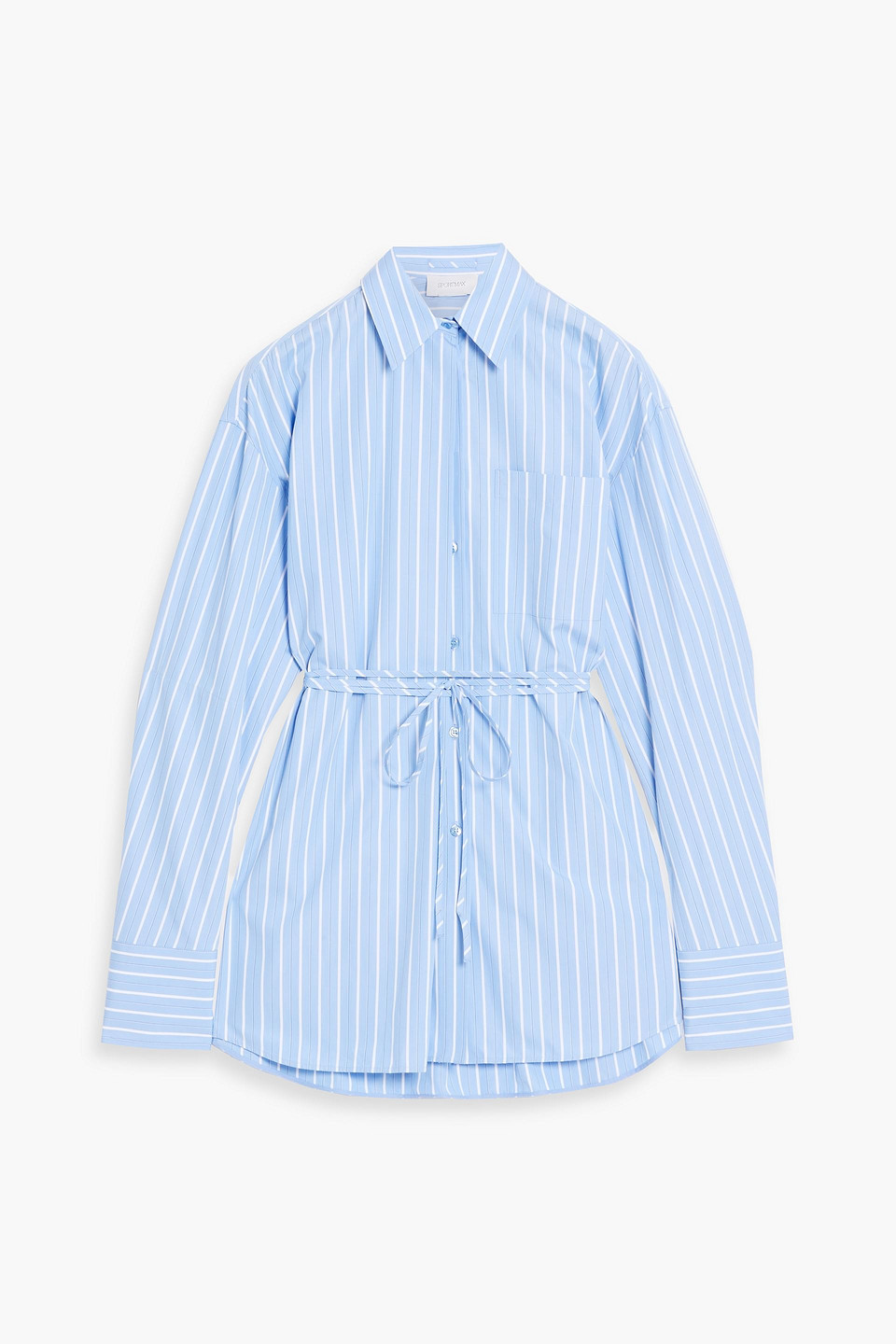 Sportmax Striped Cotton-poplin Shirt In Blue