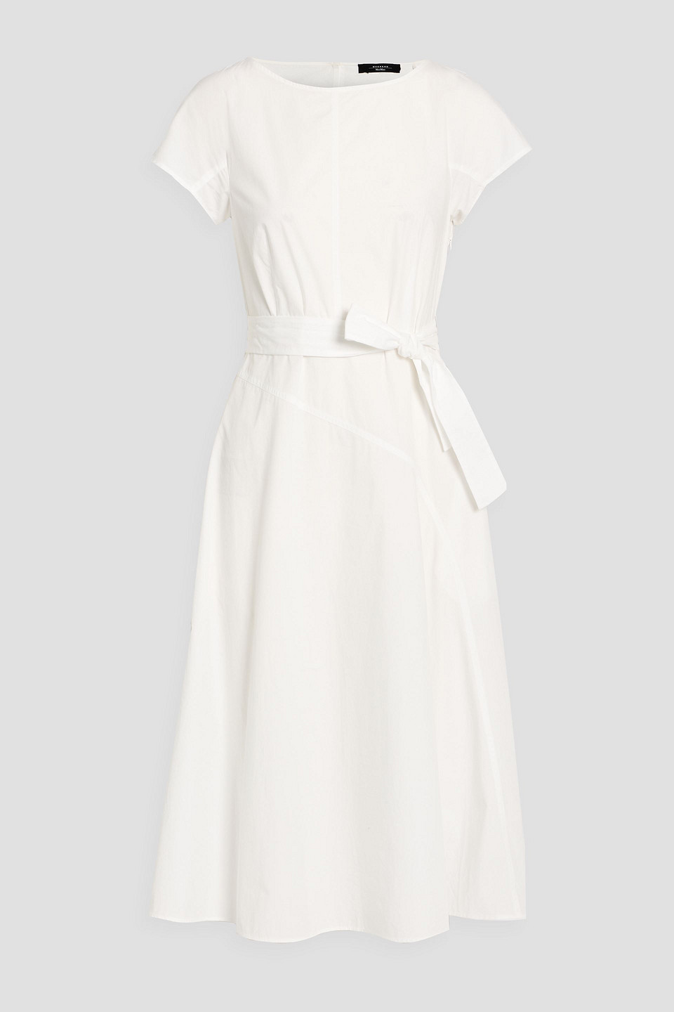 Weekend Max Mara Cotton-poplin Midi Dress In White