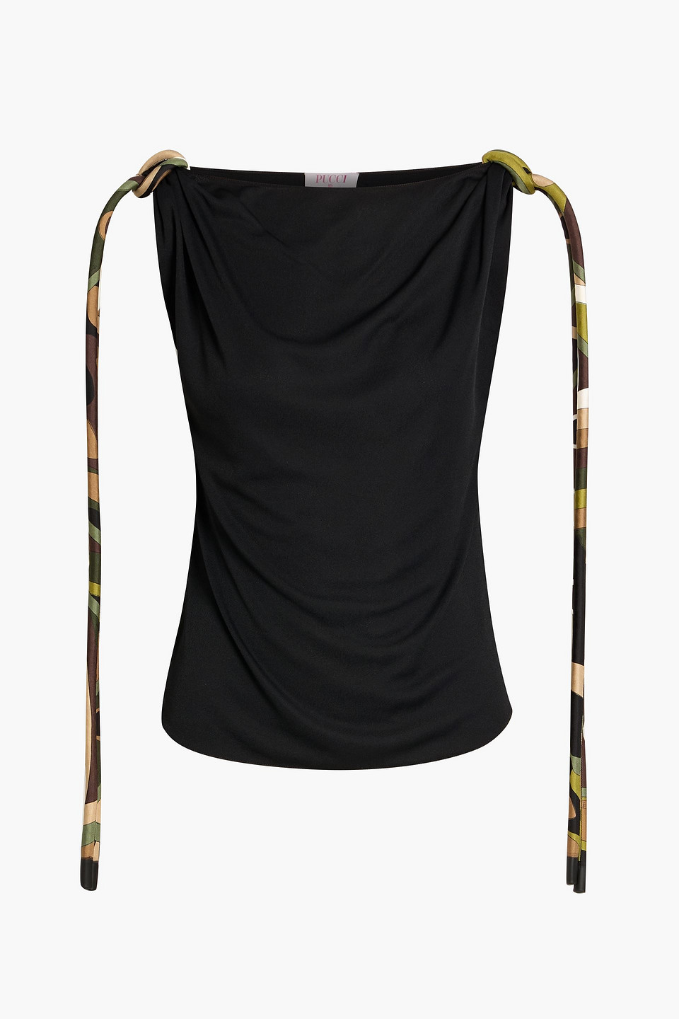 pucci - knotted draped crepe top - black - it 40