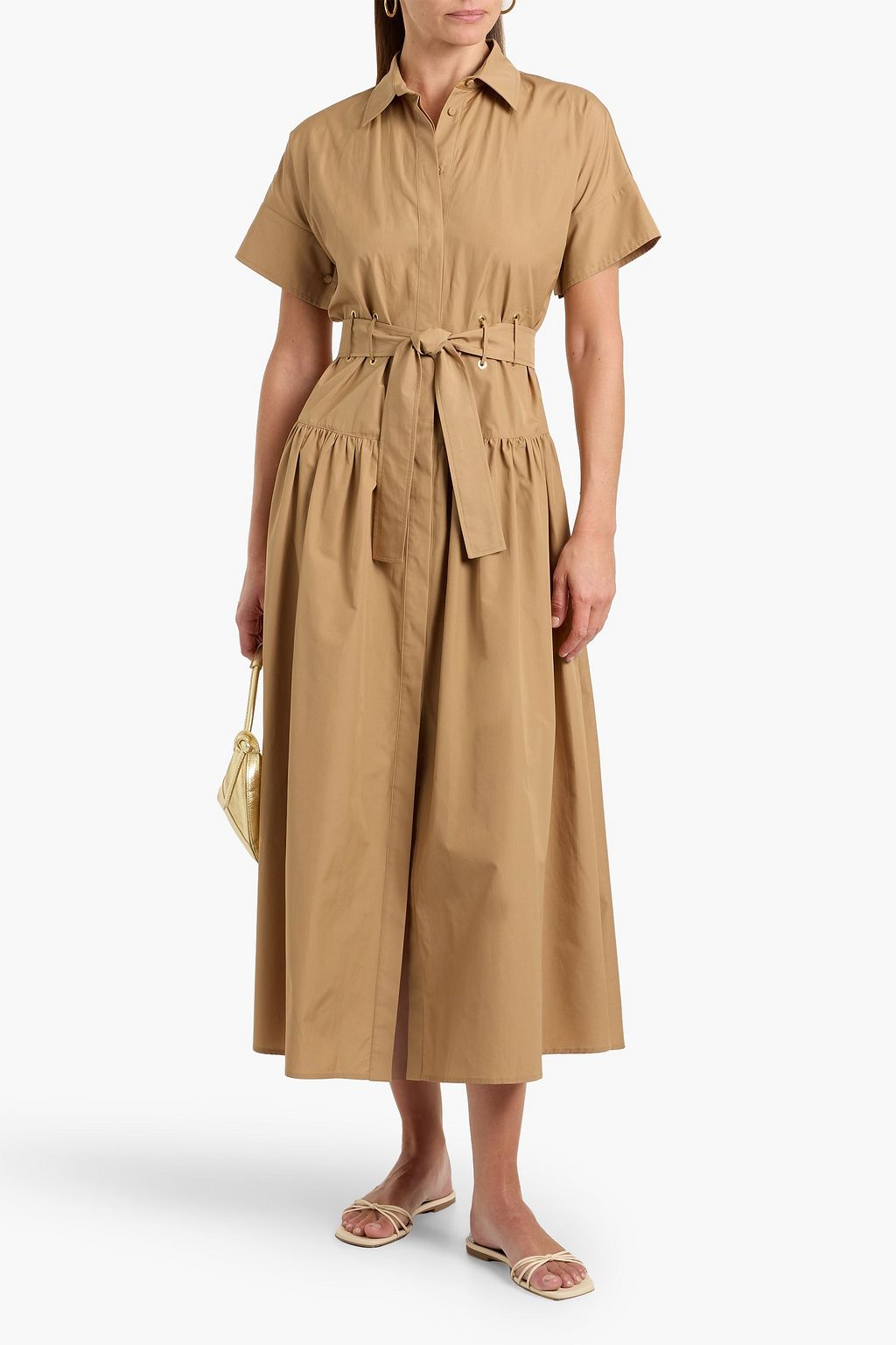 MAX MARA Agoraio belted cotton-poplin midi shirt dress | THE OUTNET