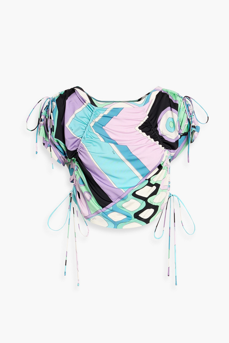 Pucci Cropped Printed Stretch-jersey Top In Multi