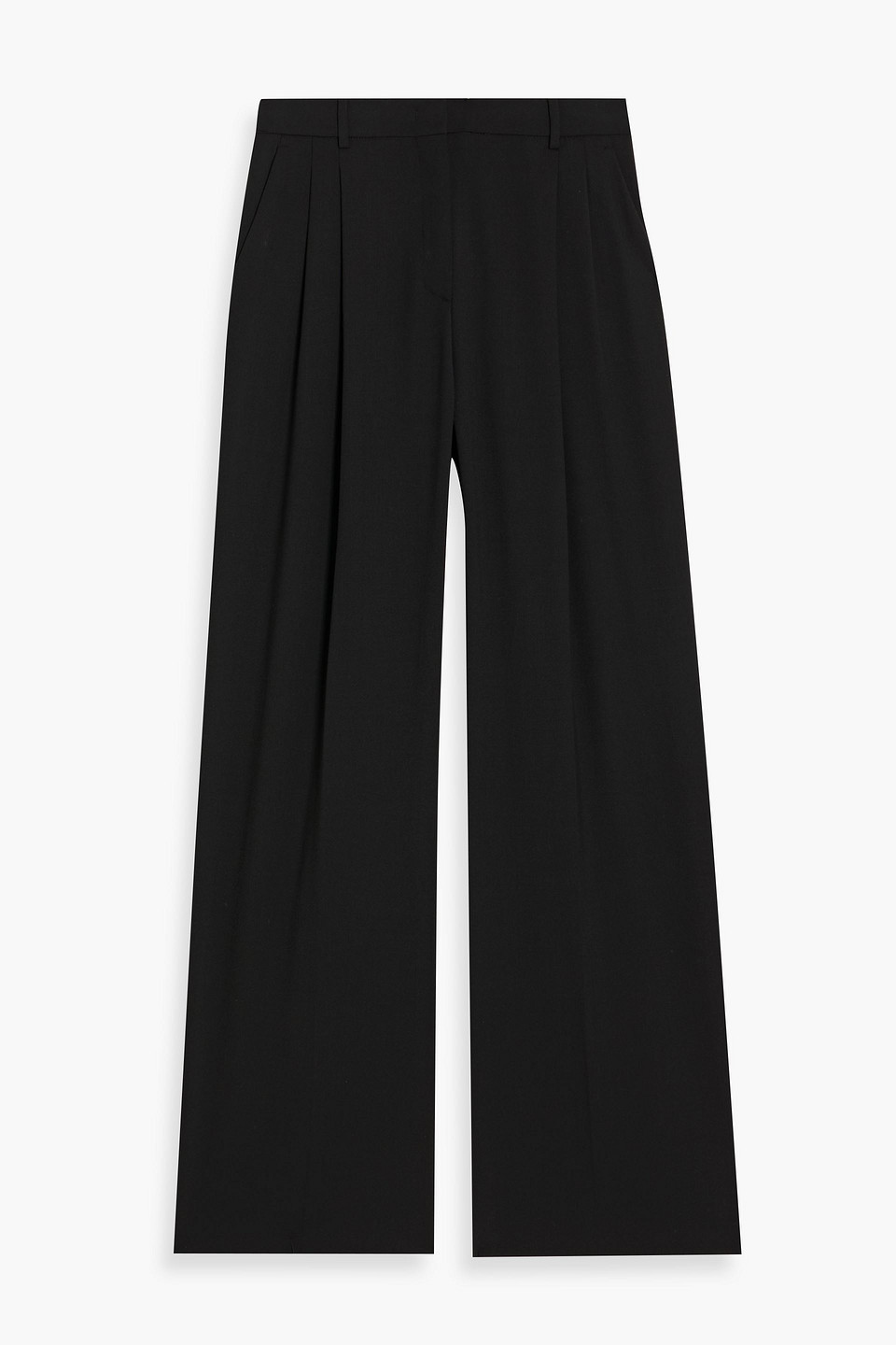 weekend max mara - twill wide-leg pants - black - it 46