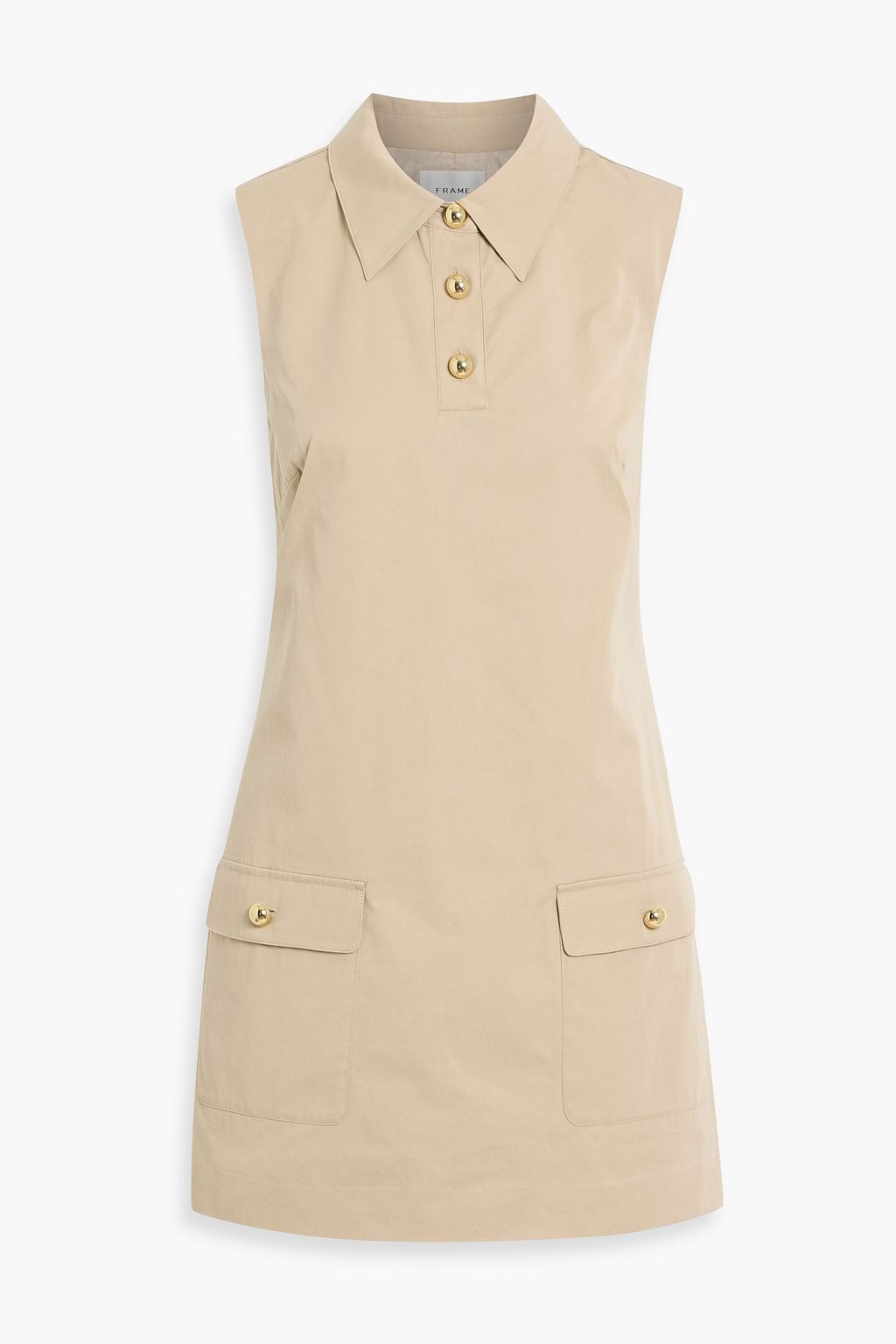 frame cotton dress The Striped Safari cotton-poplin mini shirt dress - light blue