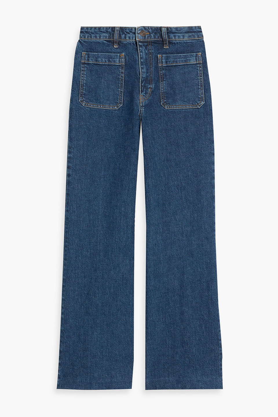frame - the refined high-rise wide-leg jeans - blue - 28