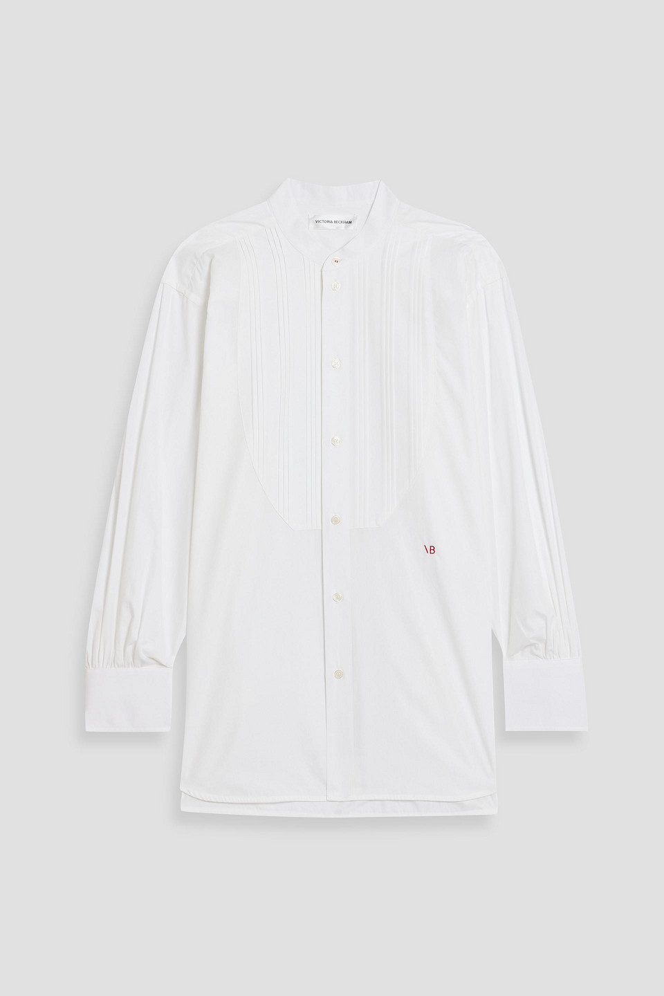 Victoria Beckham Pintucked Cotton-poplin Shirt In White