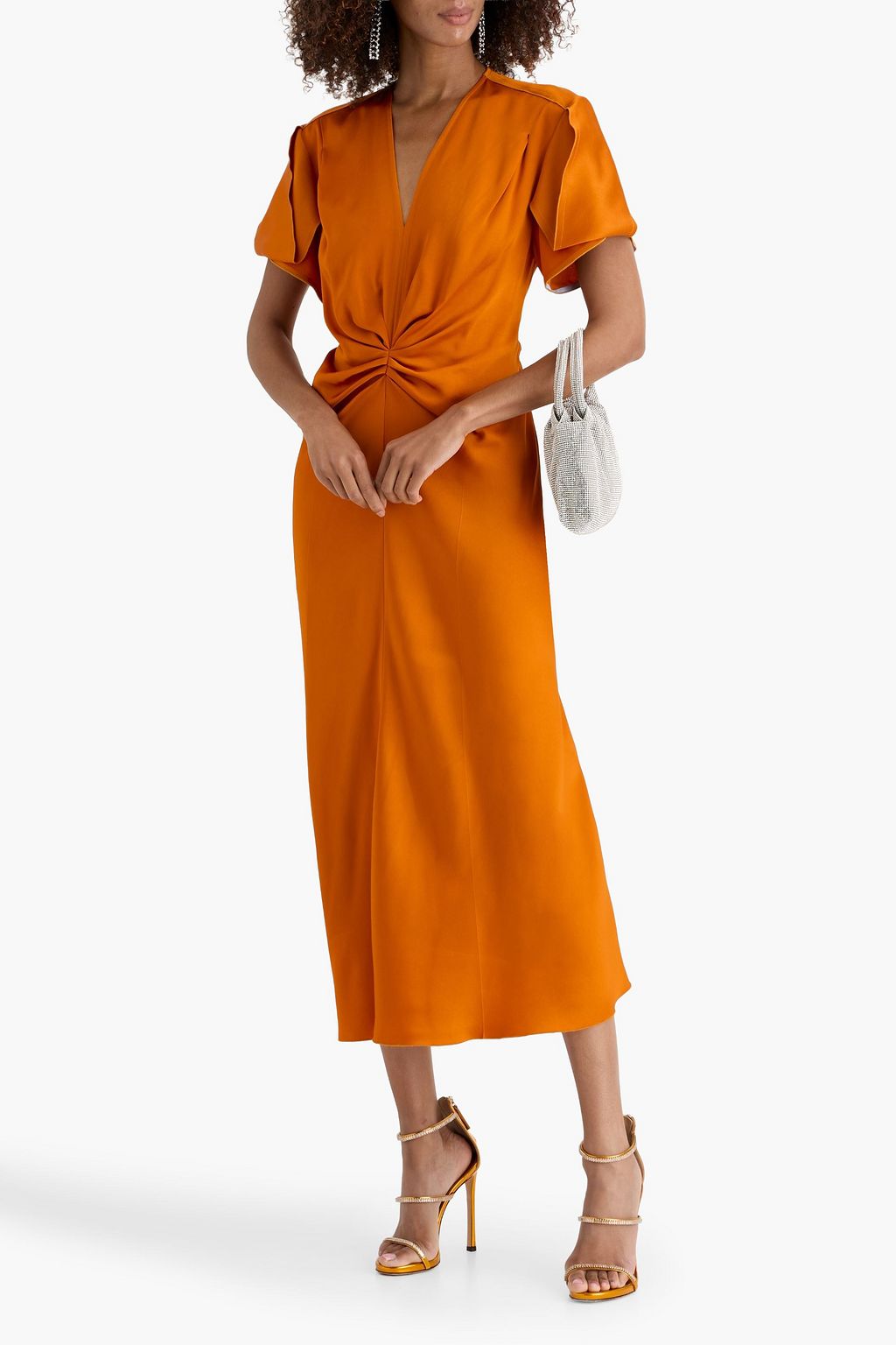 victoria beckham gathered crepe midi dress Gathered crepe midi dress - light blue