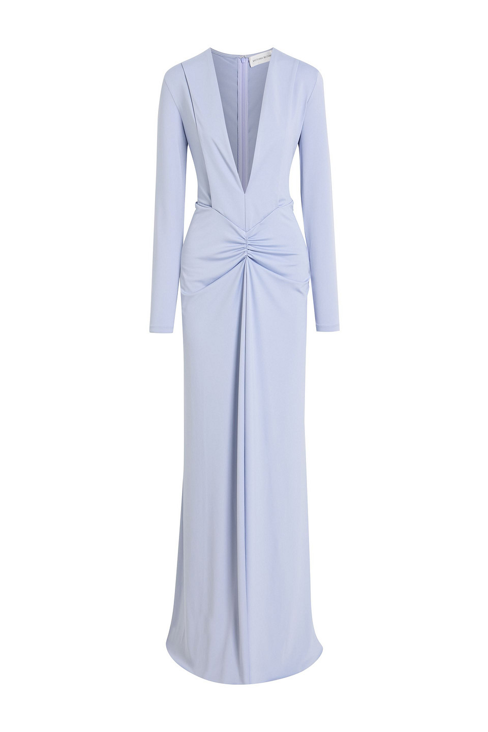 Victoria Beckham Gathered Jersey Gown In Purple
