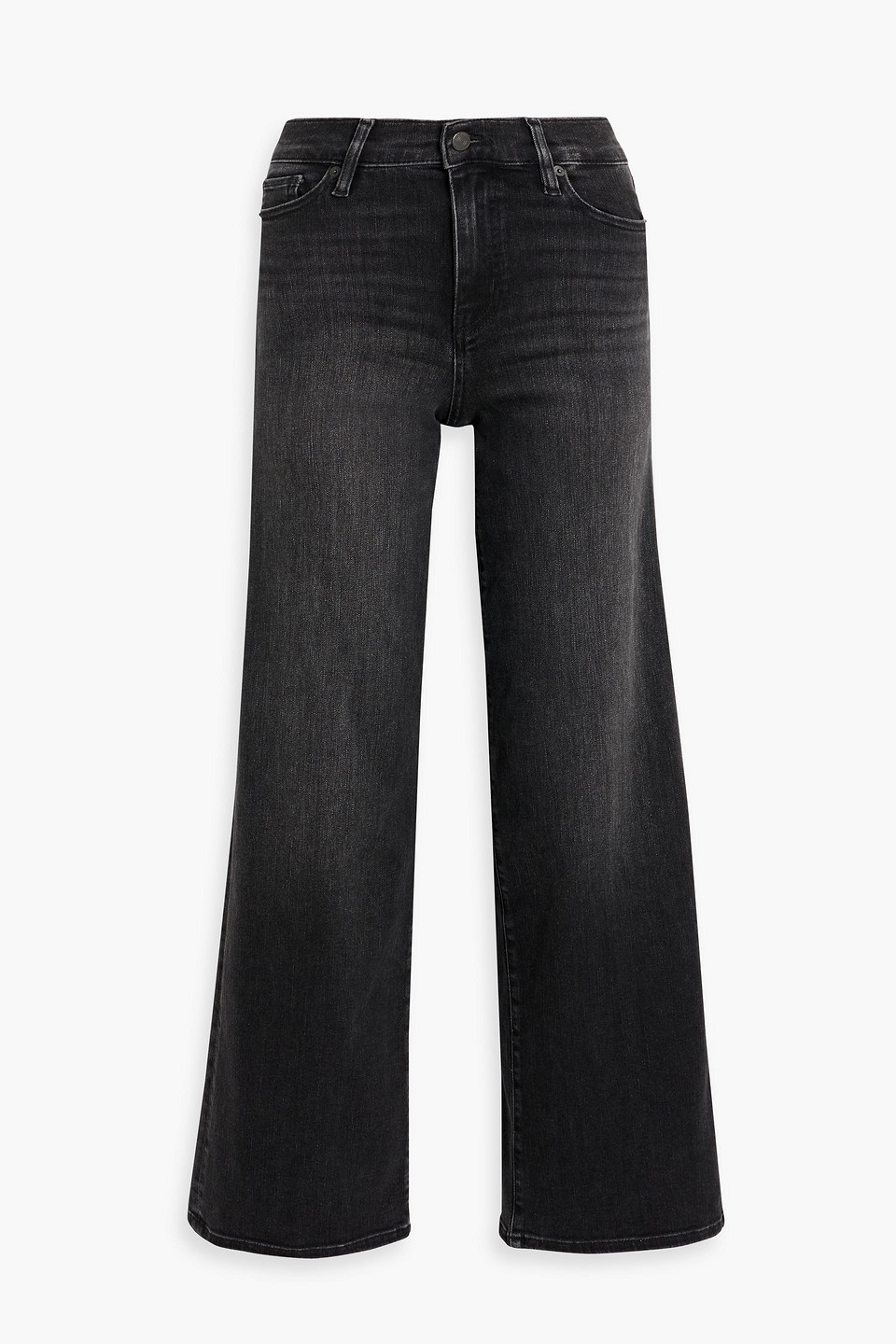 Frame Le Slim Palazzo High-rise Wide-leg Jeans In Black