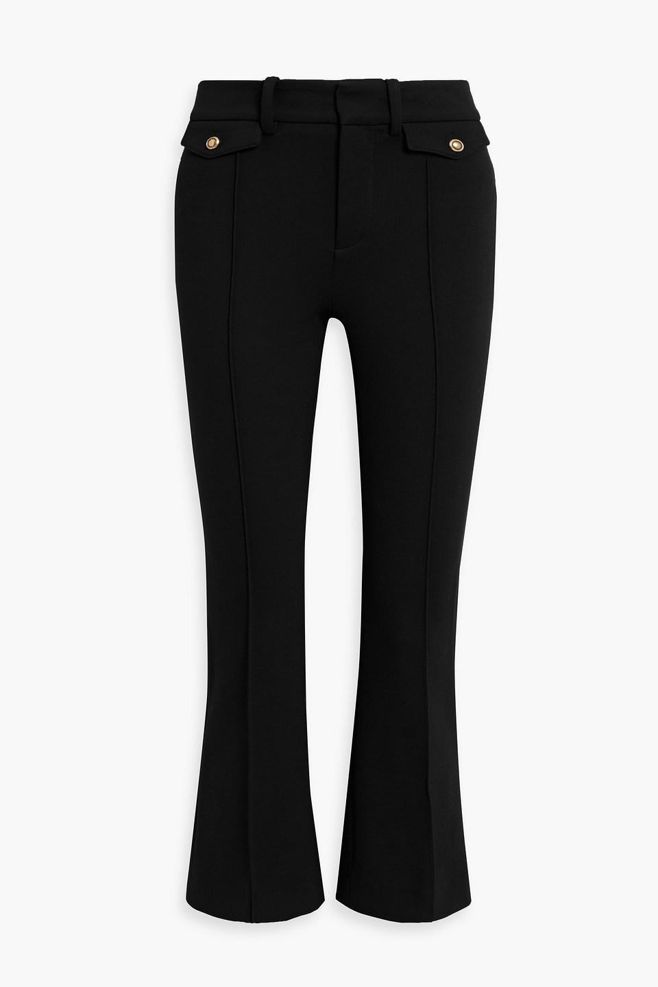 Frame The Reboot Cropped Crepe Bootcut Pants In Black