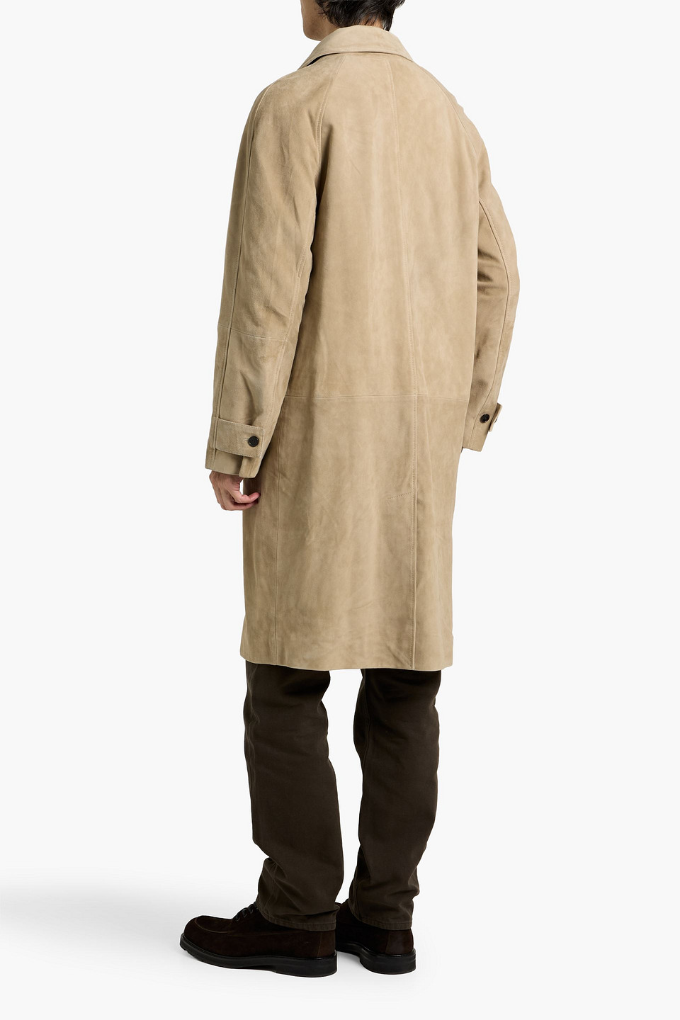 Frame Suede Coat In Sand
