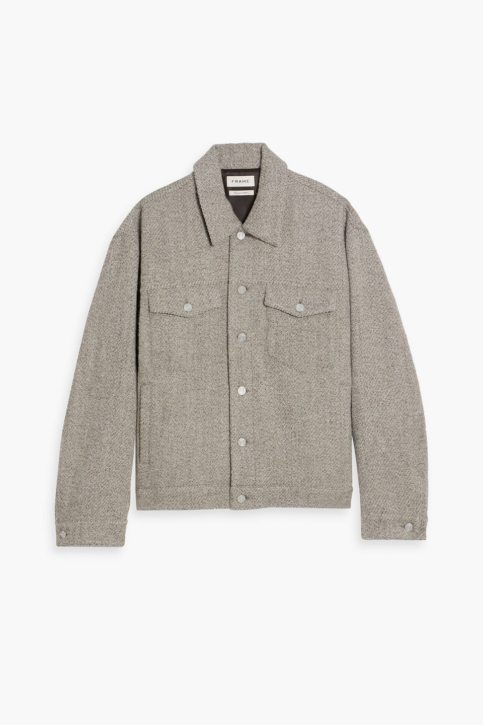 frame - wool and alpaca-blend tweed jacket - neutral - s