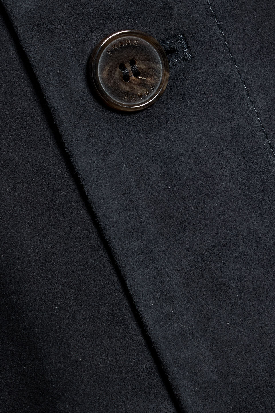Frame Buttoned Suede Jacket In Blue