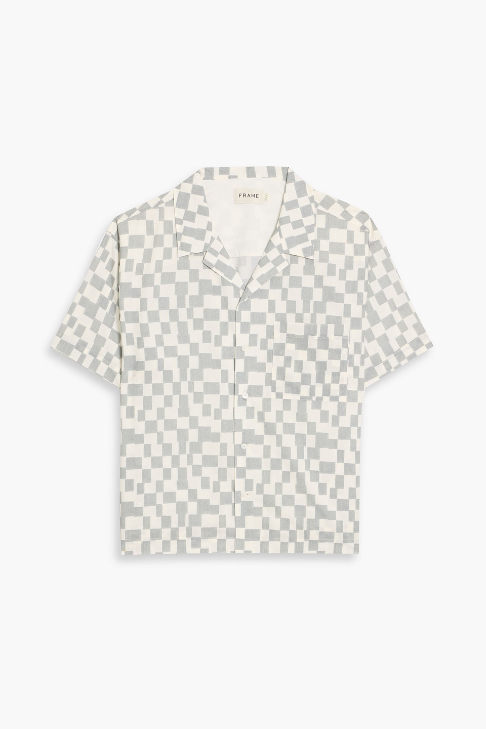 frame - checked lyocell and cotton-blend shirt - gray - s